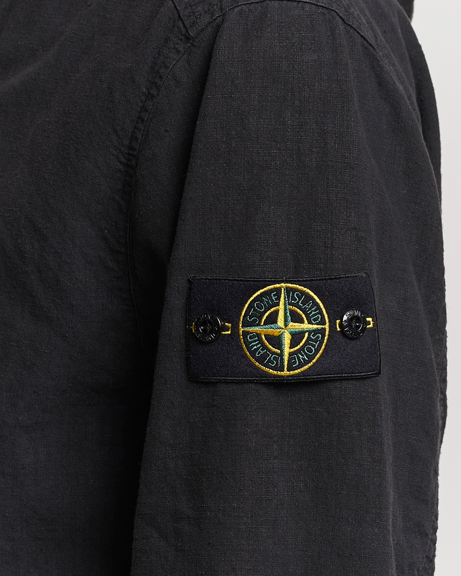 Heren | Jassen | Stone Island | Linen Nylon Hooded Jacket Black
