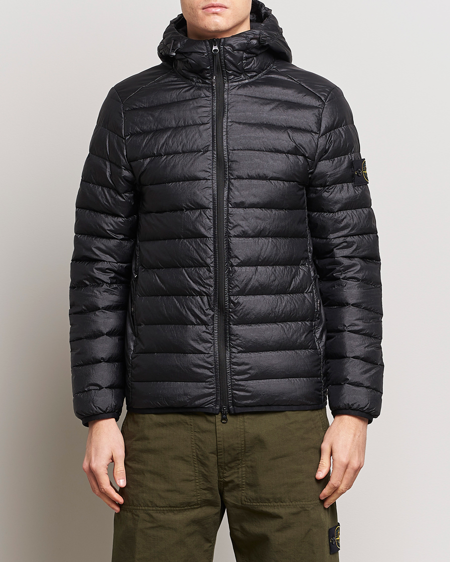 Heren |  | Stone Island | R-Nylon Hooded Down Jacket Black