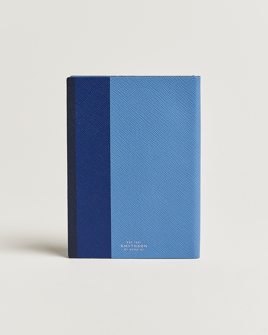 Heren |  | Smythson | Soho Notebook Ribbon Stripe Nile Blue