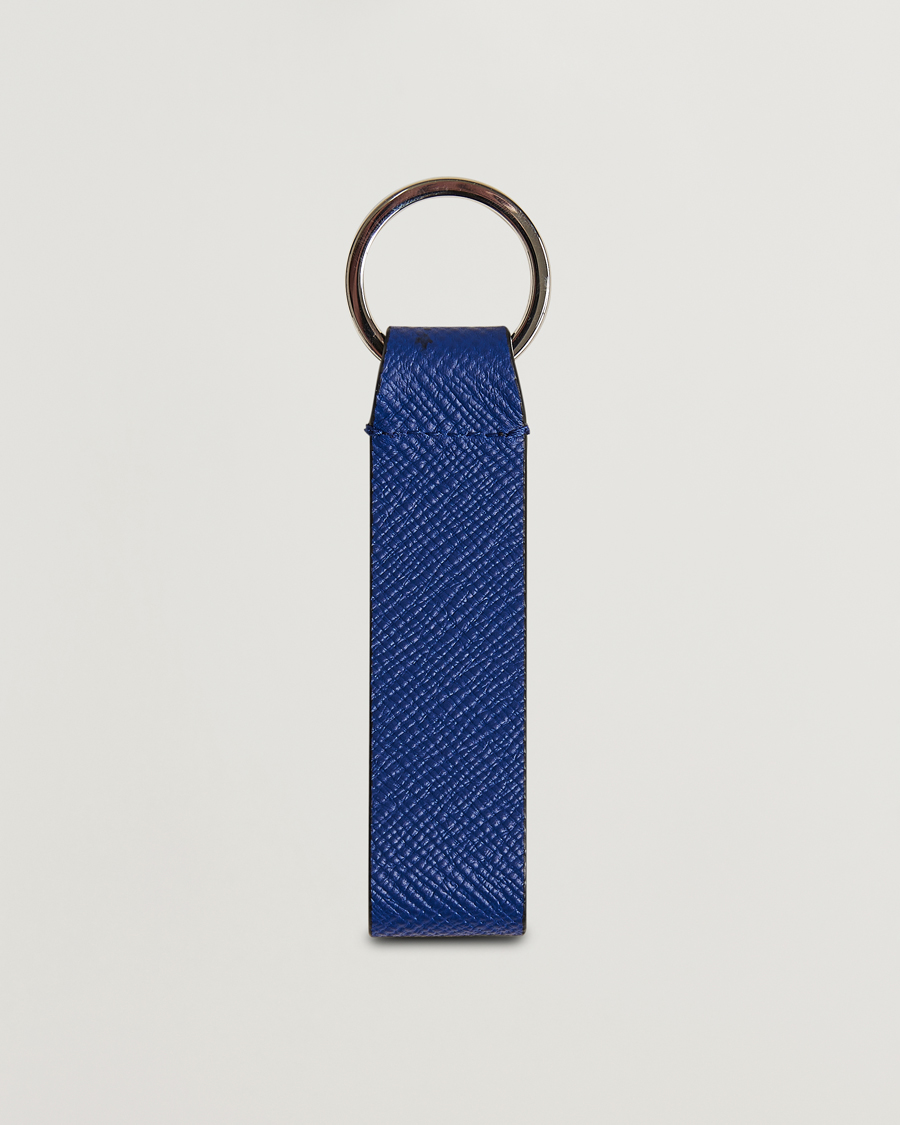 Heren | Afdelingen | Smythson | Panama Leather Keyring Indigo