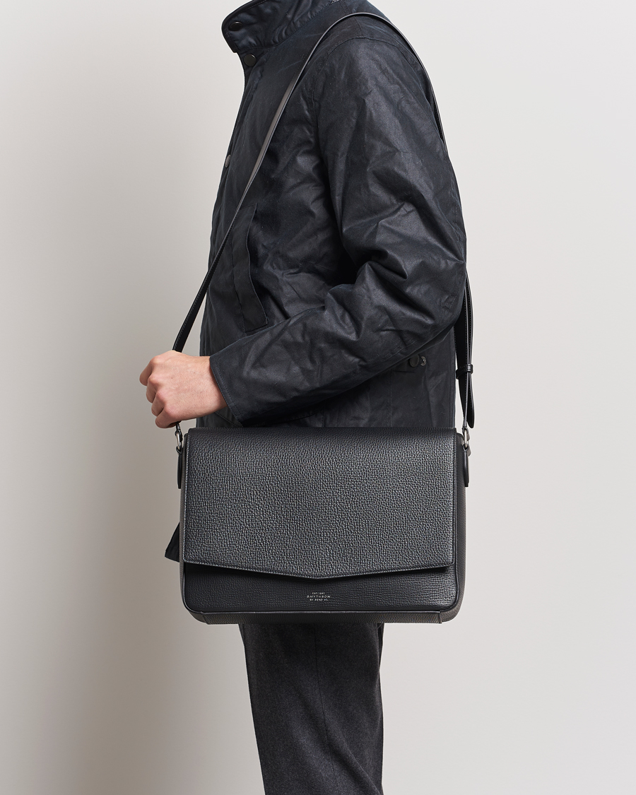 Heren | Portfolio's | Smythson | Ludlow Messenger Bag Black