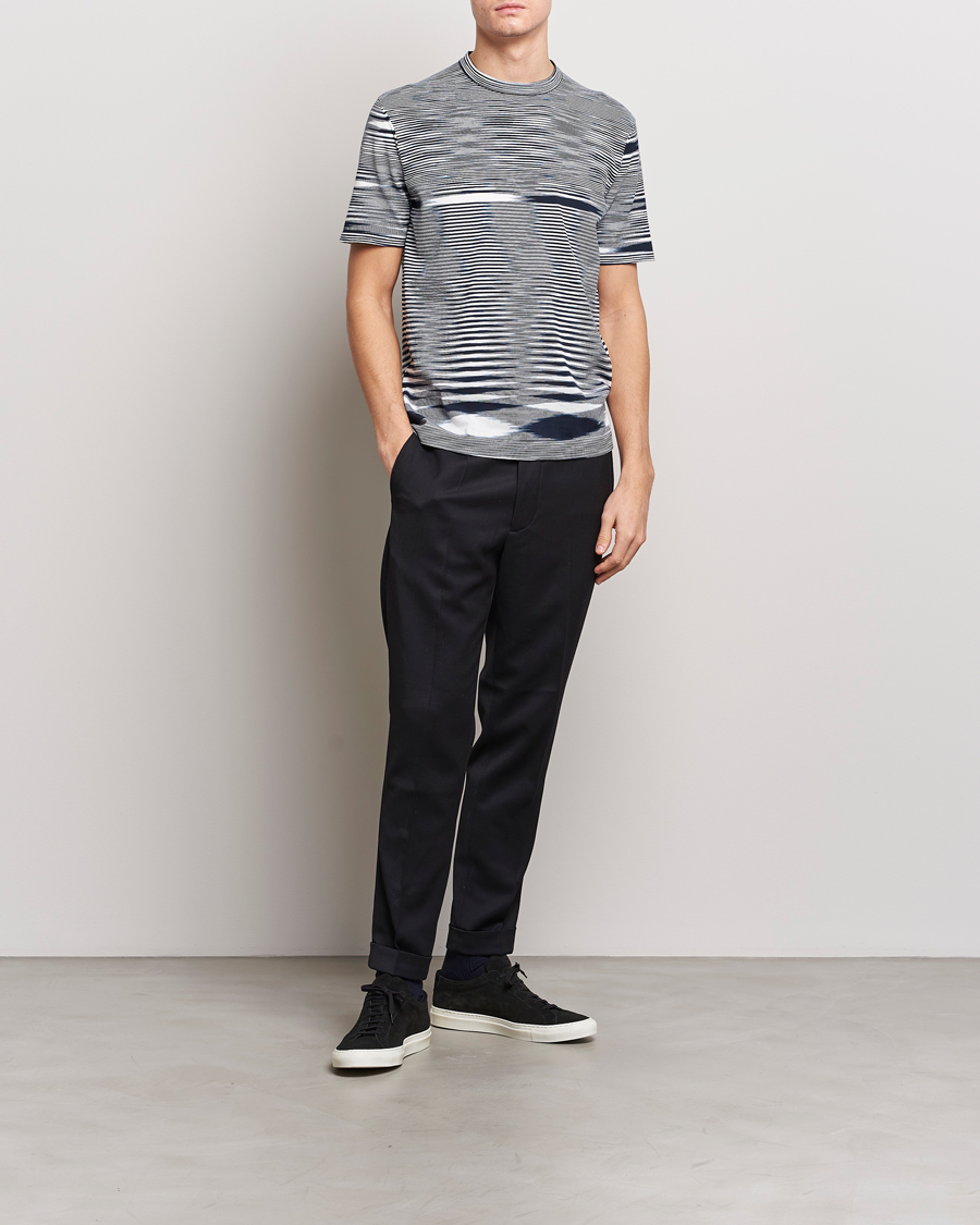 Heren | T-shirts | Missoni | Space Dyed Knitted T-Shirt White/Navy