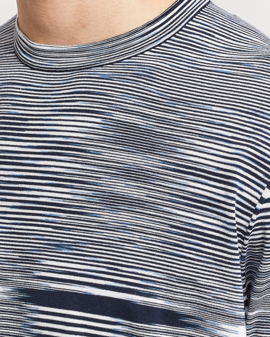 Heren | T-shirts | Missoni | Space Dyed Knitted T-Shirt White/Navy