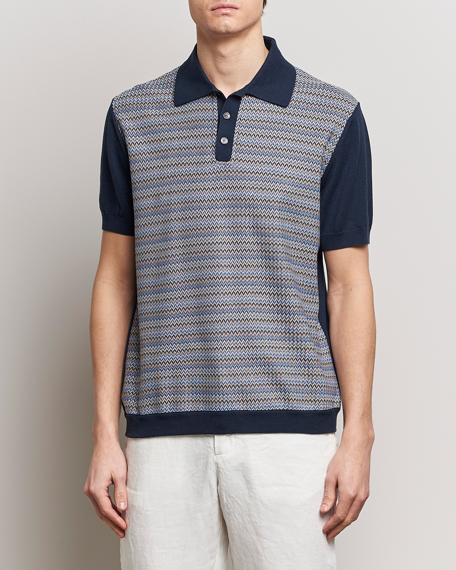 Heren | Polo's | Missoni | Cotton/Silk Resort Polo Navy