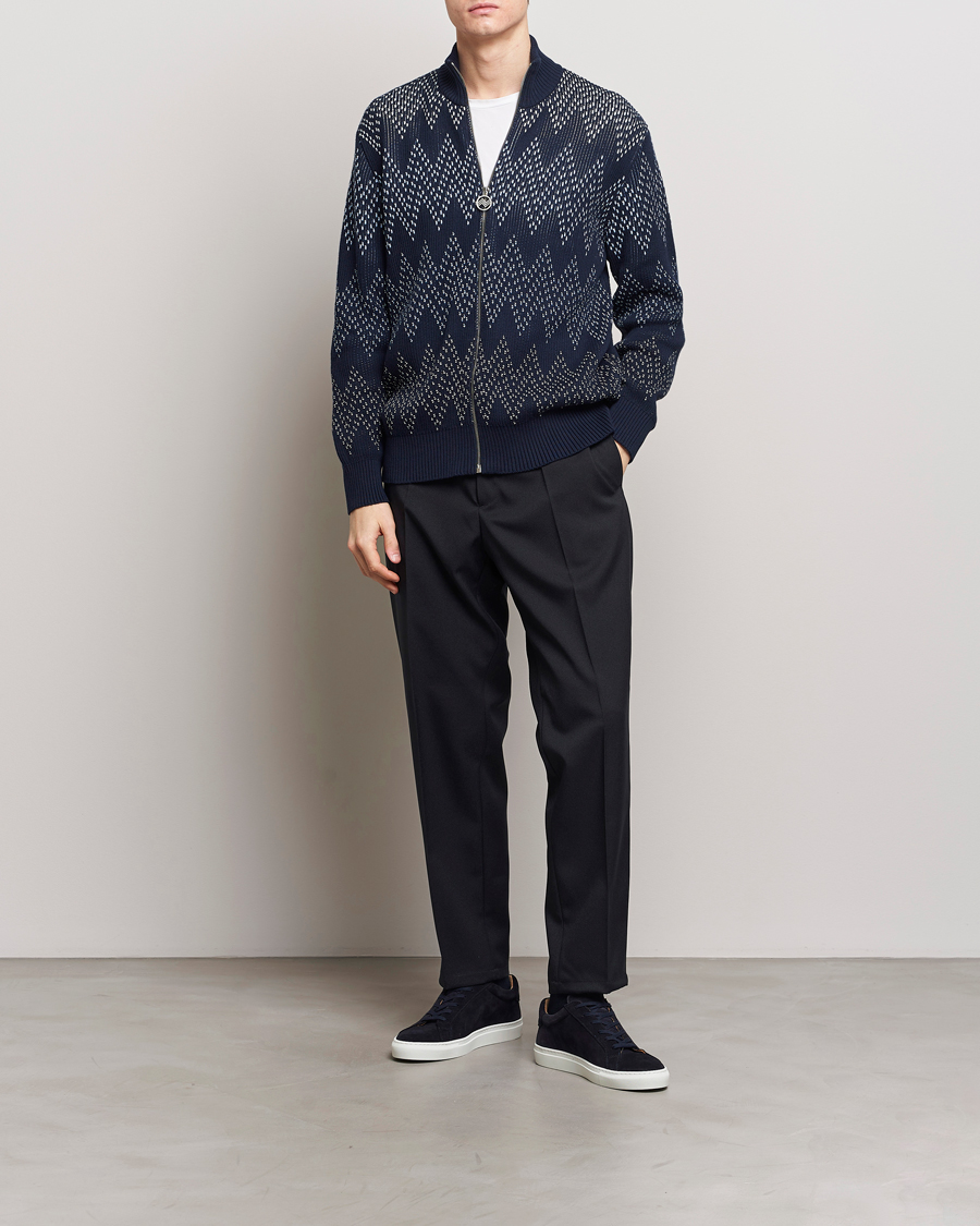 Heren | Truien | Missoni | Chevron Full Zip Cardigan Jacket Navy