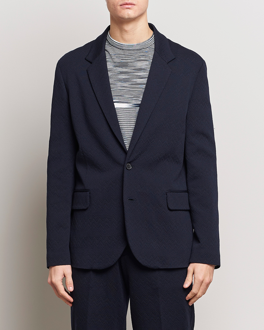 Heren | Italian Department | Missoni | Chevron Wool Blazer Navy