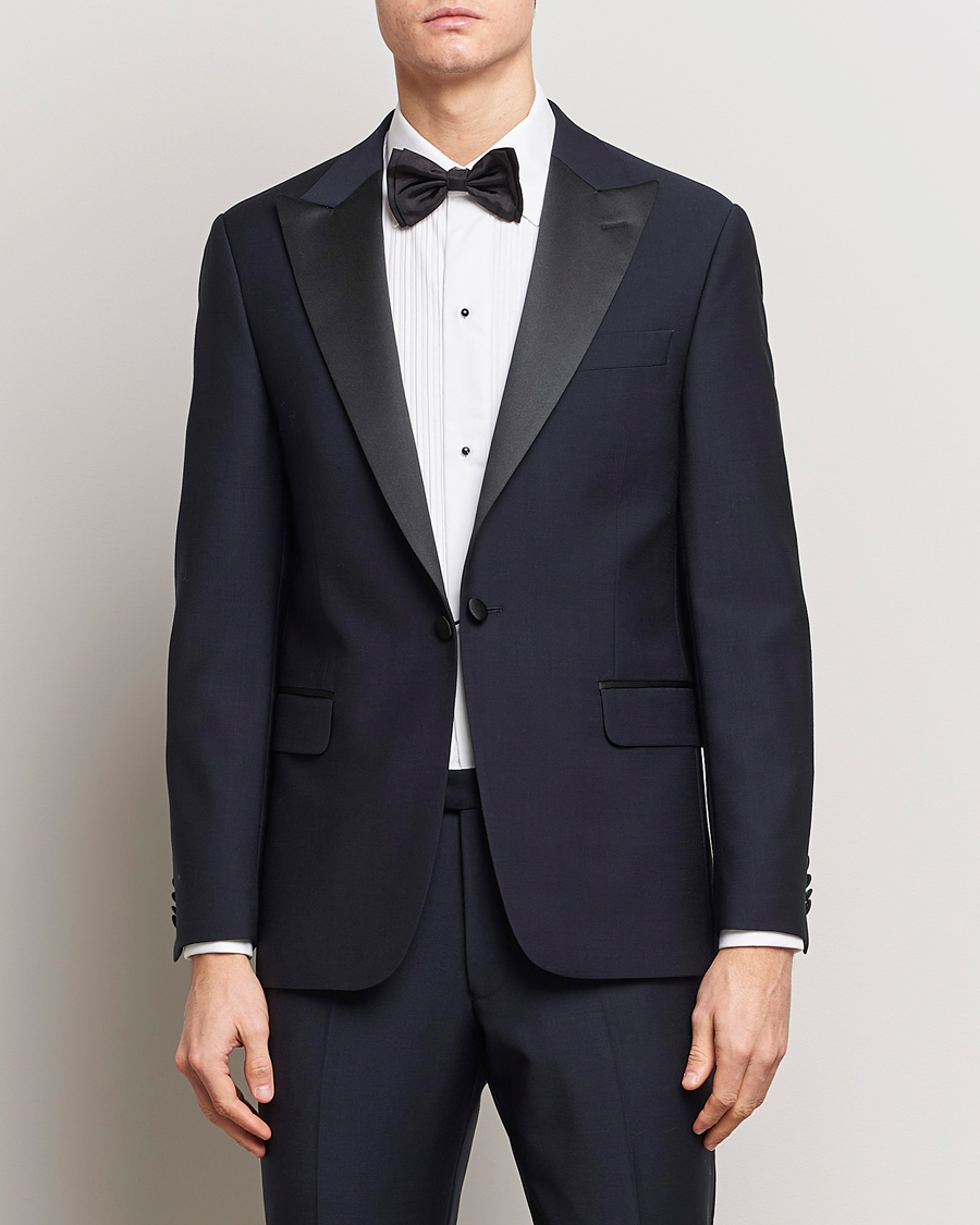 Heren | Smokingjassen | Oscar Jacobson | Frampton Wool Tuxedo Blazer Navy