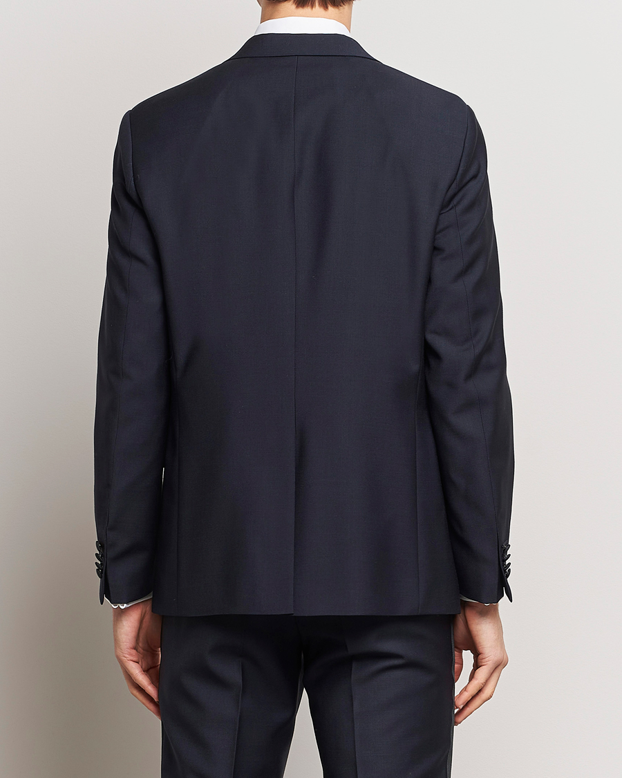 Heren | Blazers | Oscar Jacobson | Frampton Wool Tuxedo Blazer Navy
