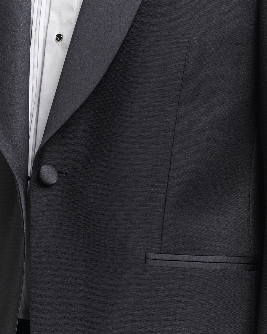 Heren | Blazers | Oscar Jacobson | Figaro Wool Tuxedo Blazer Black