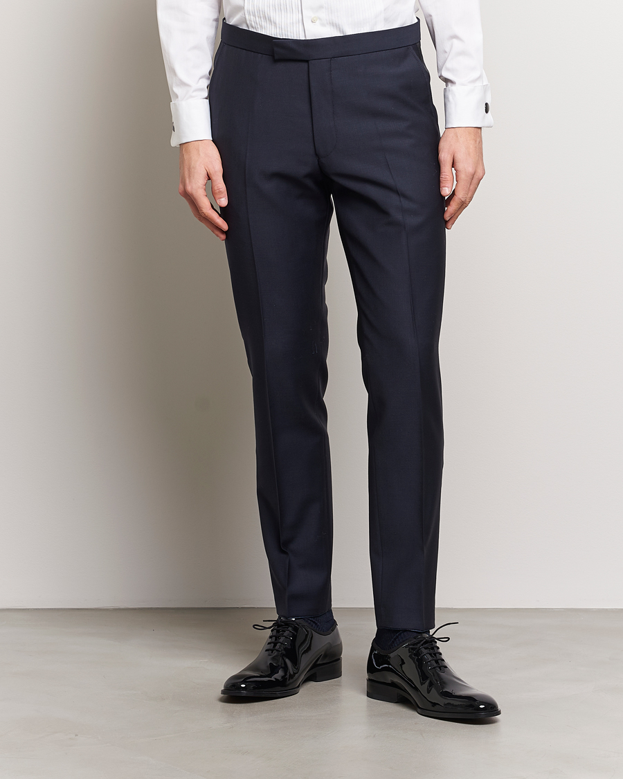 Heren | Afdelingen | Oscar Jacobson | Denz Wool Tuxedo Trousers Navy