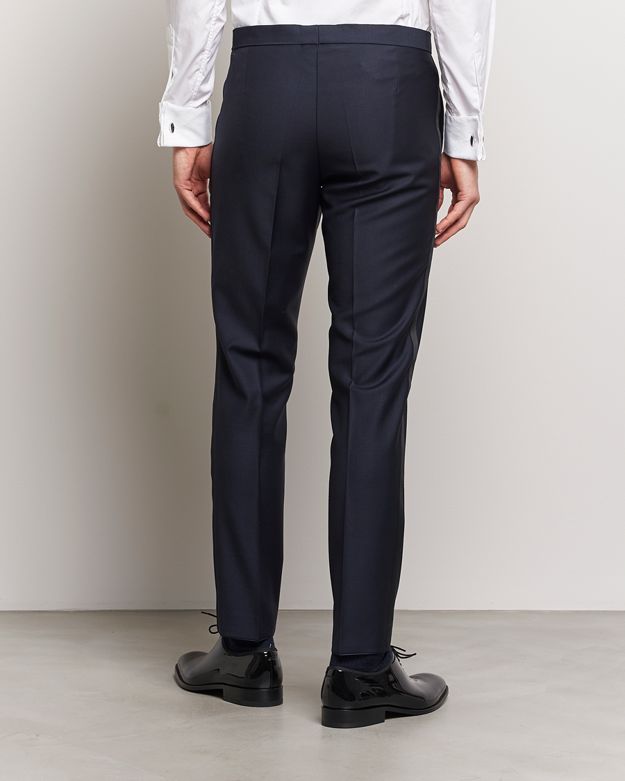 Heren | Broeken | Oscar Jacobson | Denz Wool Tuxedo Trousers Navy