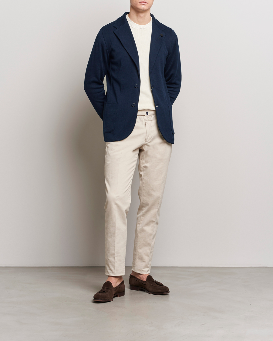 Heren | Blazers | Lardini | Knitted Cotton Blazer Navy