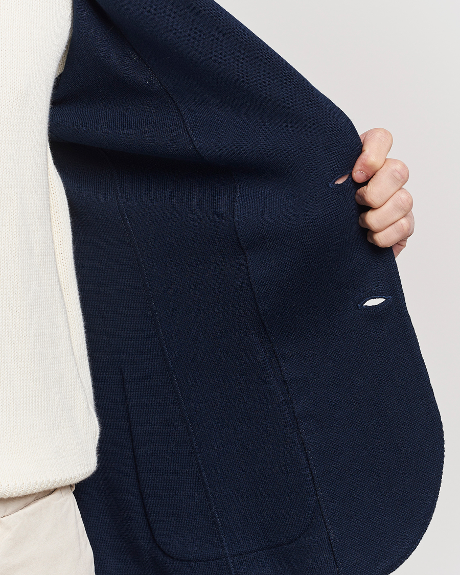 Heren | Blazers | Lardini | Knitted Cotton Blazer Navy