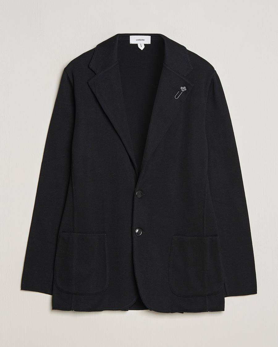 Heren | Blazers | Lardini | Knitted Cotton Blazer Black
