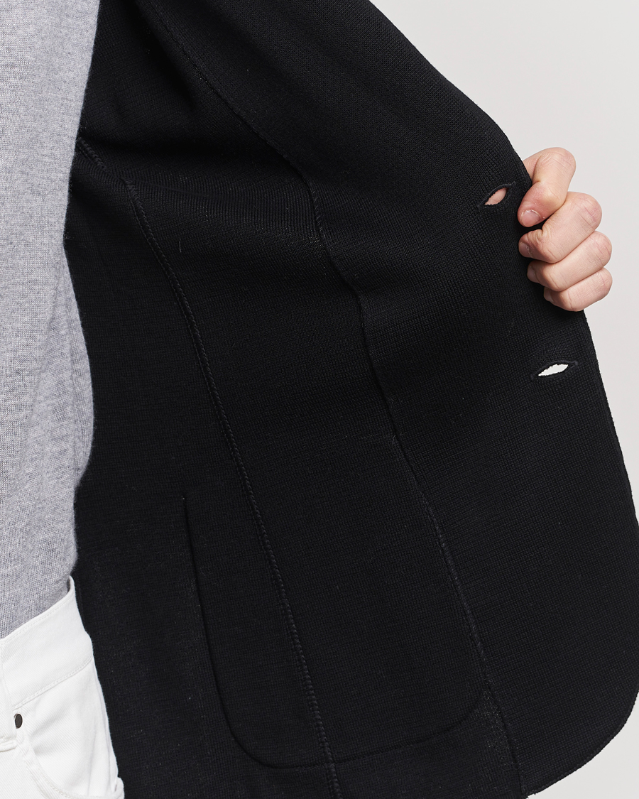 Heren | Blazers | Lardini | Knitted Cotton Blazer Black