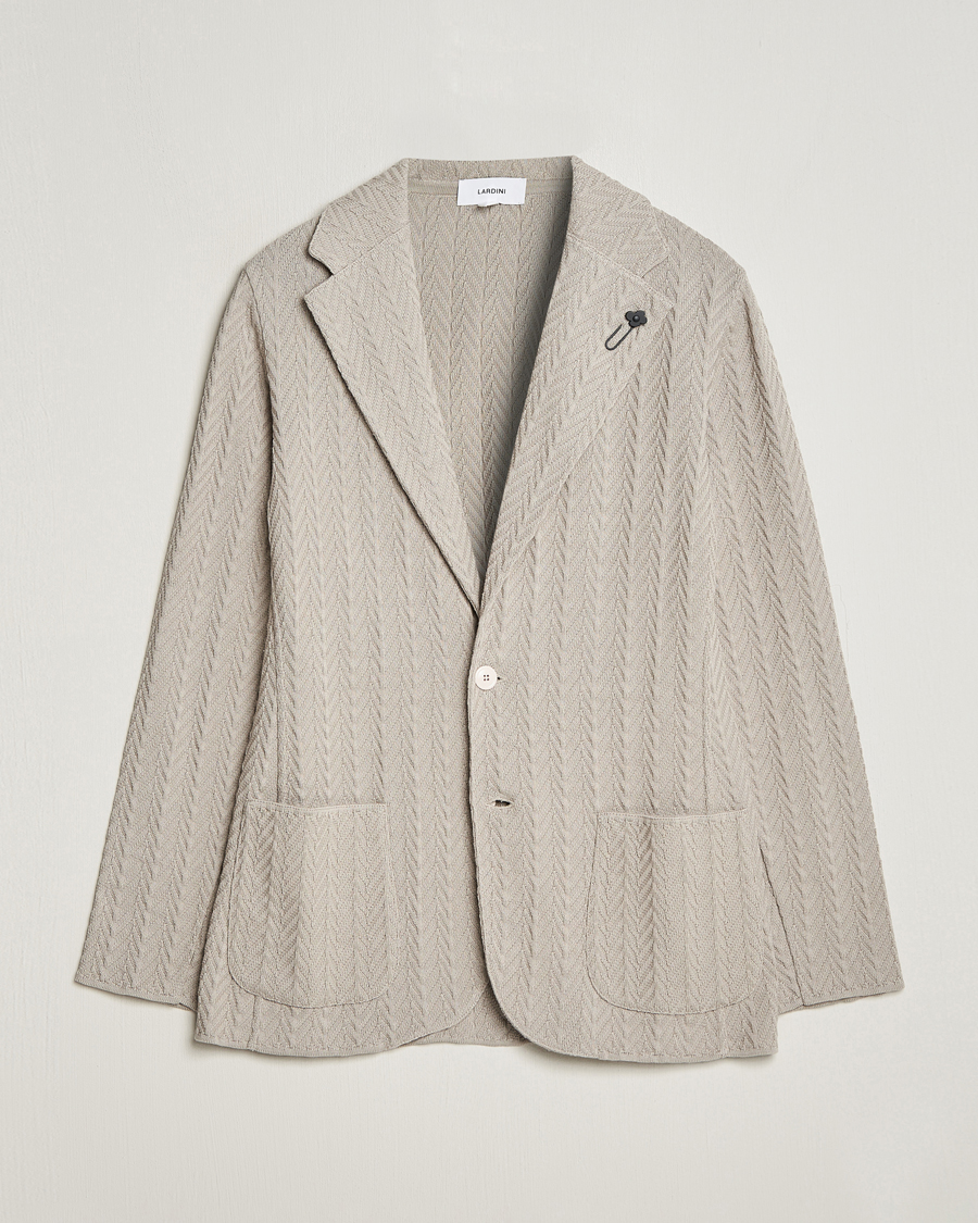 Heren | Blazers | Lardini | Knitted Structure Cotton Blazer Beige