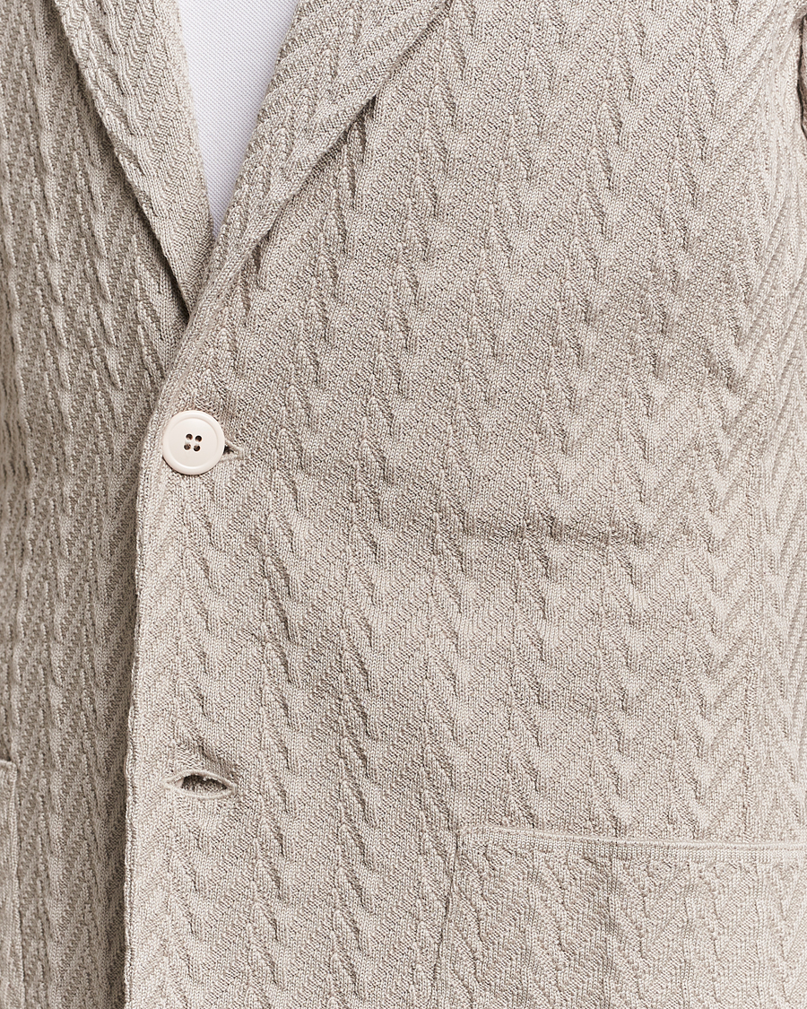 Heren | Blazers | Lardini | Knitted Structure Cotton Blazer Beige