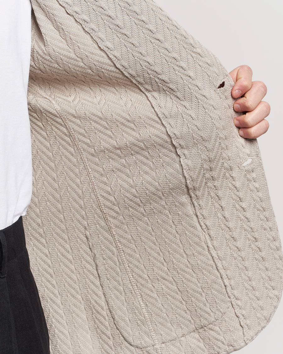 Heren | Blazers | Lardini | Knitted Structure Cotton Blazer Beige