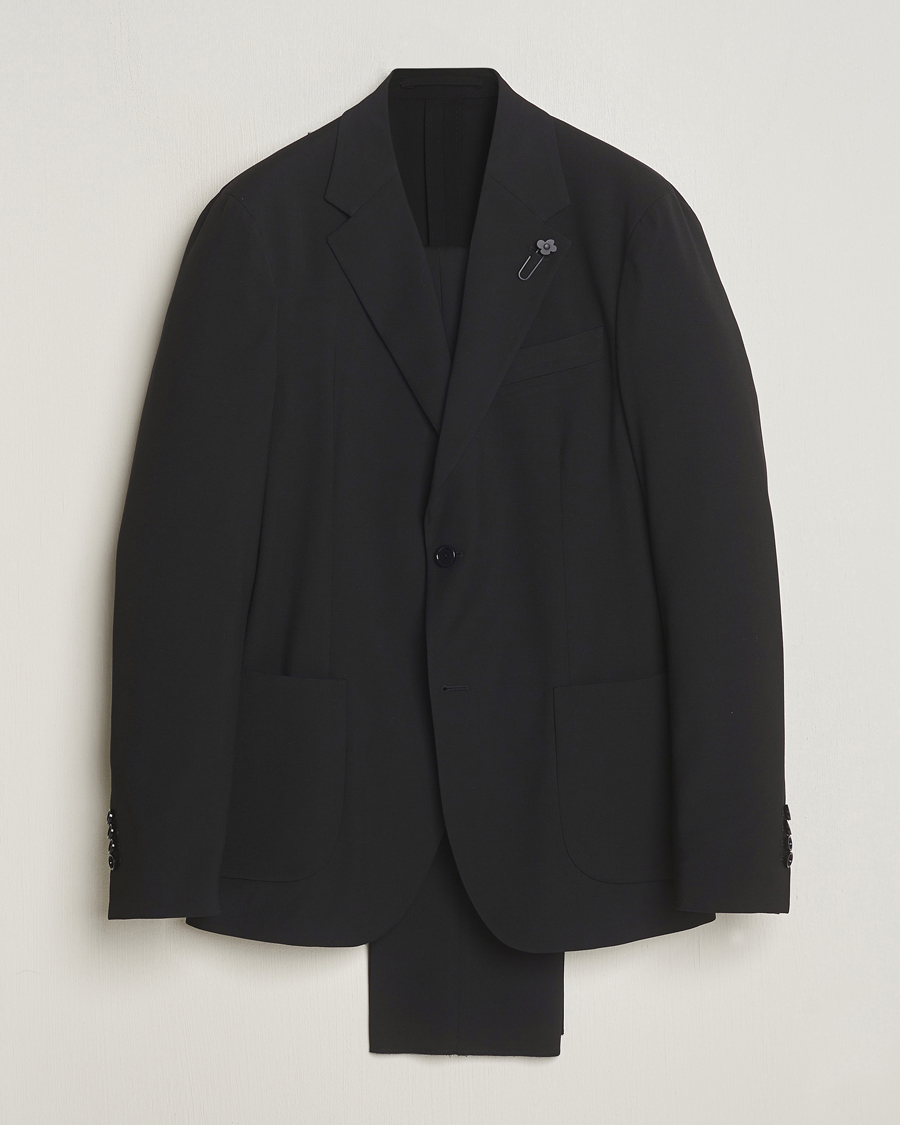 Heren | Pakken | Lardini | Travellers Soft Wool Suit Black
