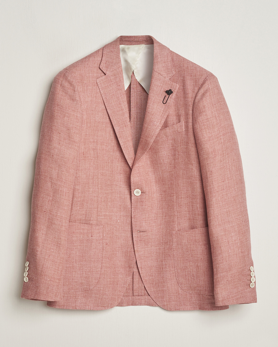 Heren | Blazers | Lardini | Wool/Linen Patch Pocket Blazer Soft Red