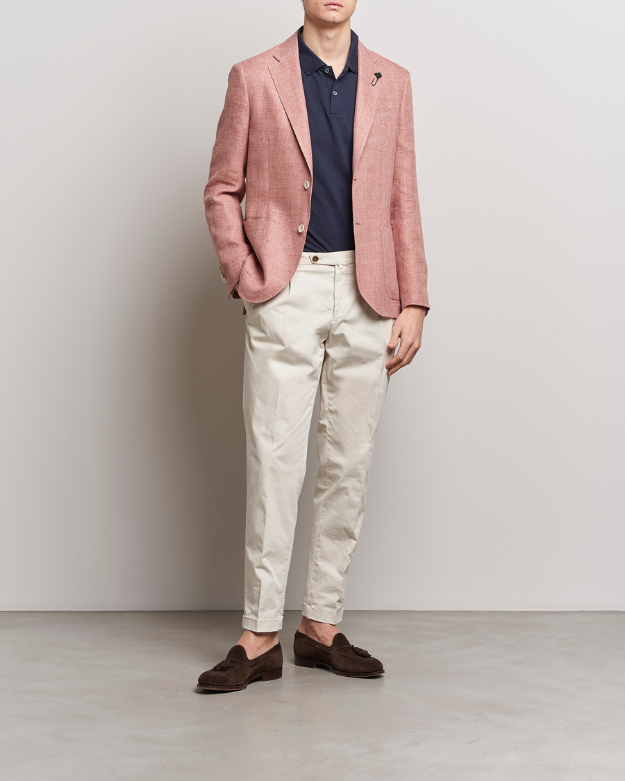 Heren | Blazers | Lardini | Wool/Linen Patch Pocket Blazer Soft Red