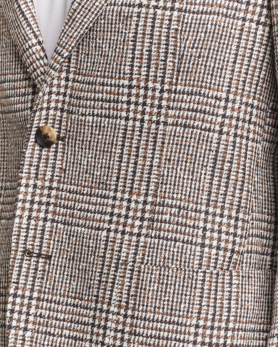 Heren | Blazers | Lardini | Checked Linen Blazer Brown