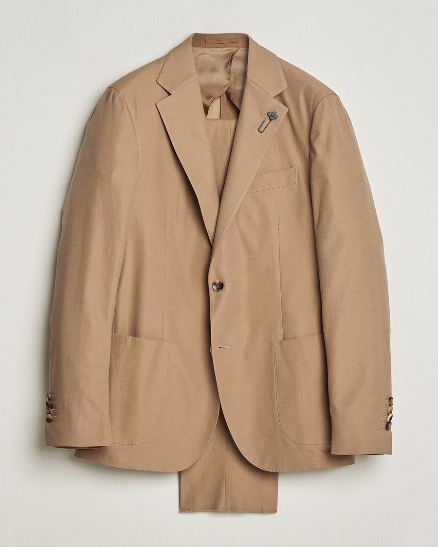 Heren | Pakken | Lardini | Solaro Cotton Suit Light Brown