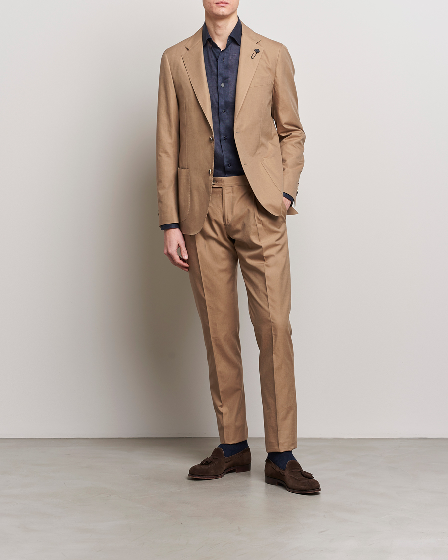 Heren | Tweedelige pakken | Lardini | Solaro Cotton Suit Light Brown