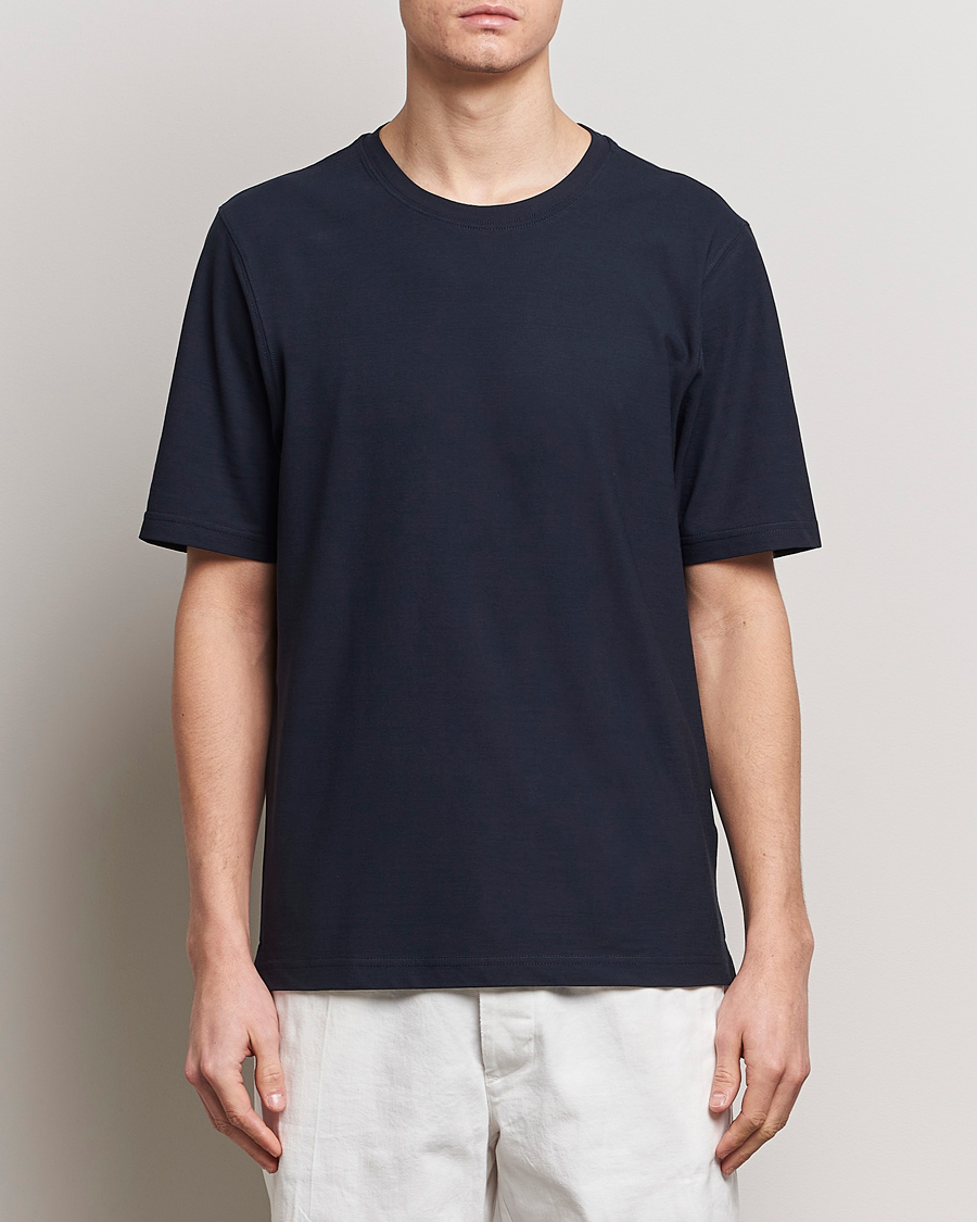 Heren | Italian Department | Lardini | Ice Cotton T-Shirt Navy