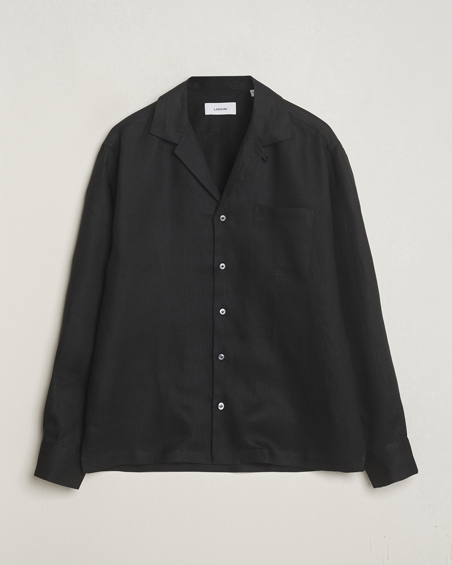 Heren | Overhemden | Lardini | Klop Linen Shirt Black
