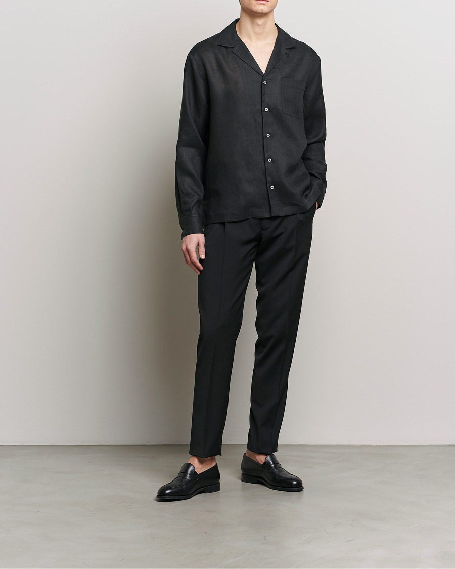 Heren | Overhemden | Lardini | Klop Linen Shirt Black