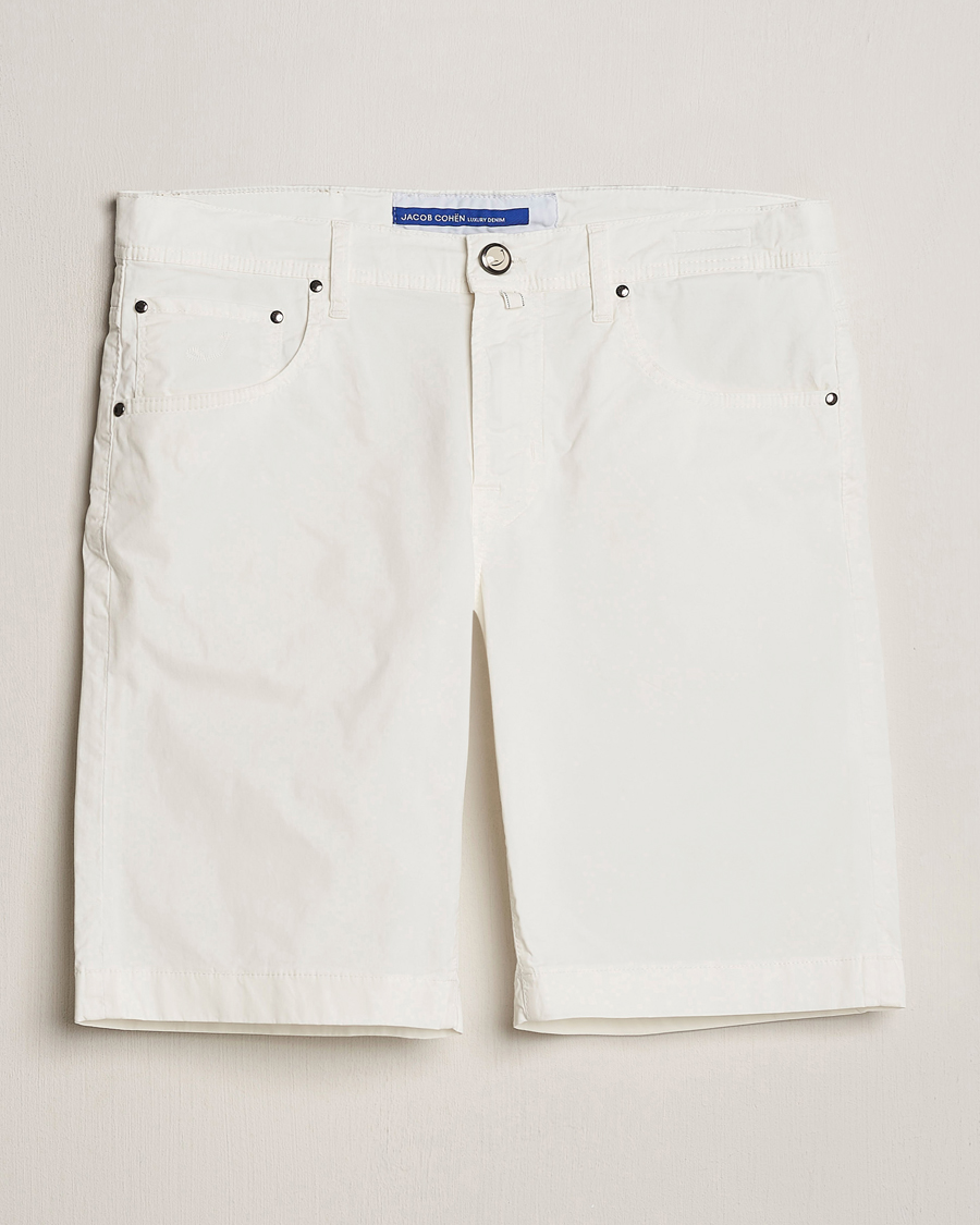 Heren | Korte broek | Jacob Cohën | Nicolas Cotton Gabardine Shorts White