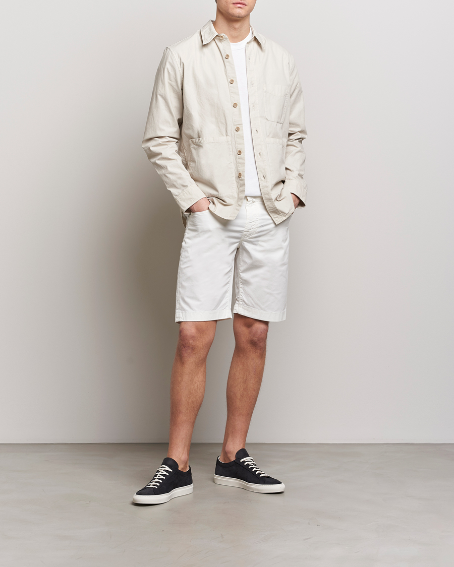 Heren | Korte broek | Jacob Cohën | Nicolas Cotton Gabardine Shorts White