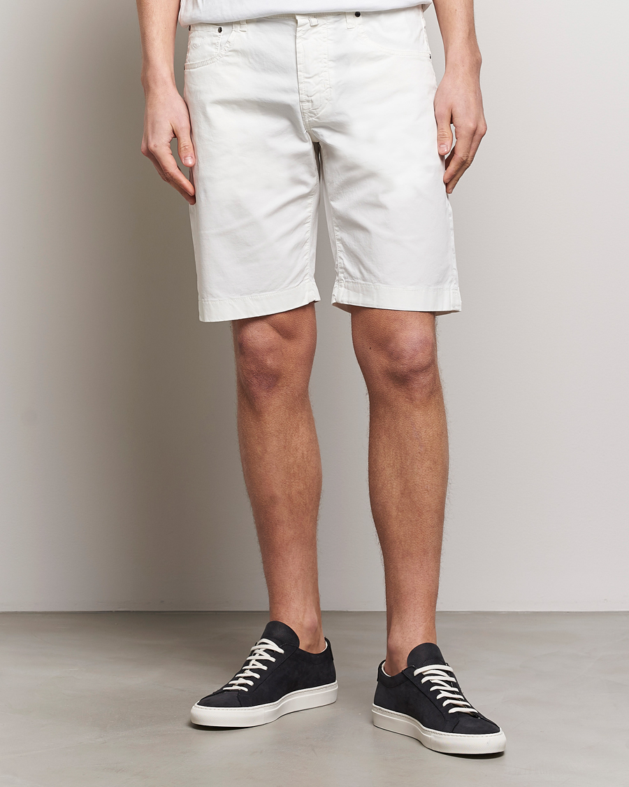 Heren | Chino-shorts | Jacob Cohën | Nicolas Cotton Gabardine Shorts White