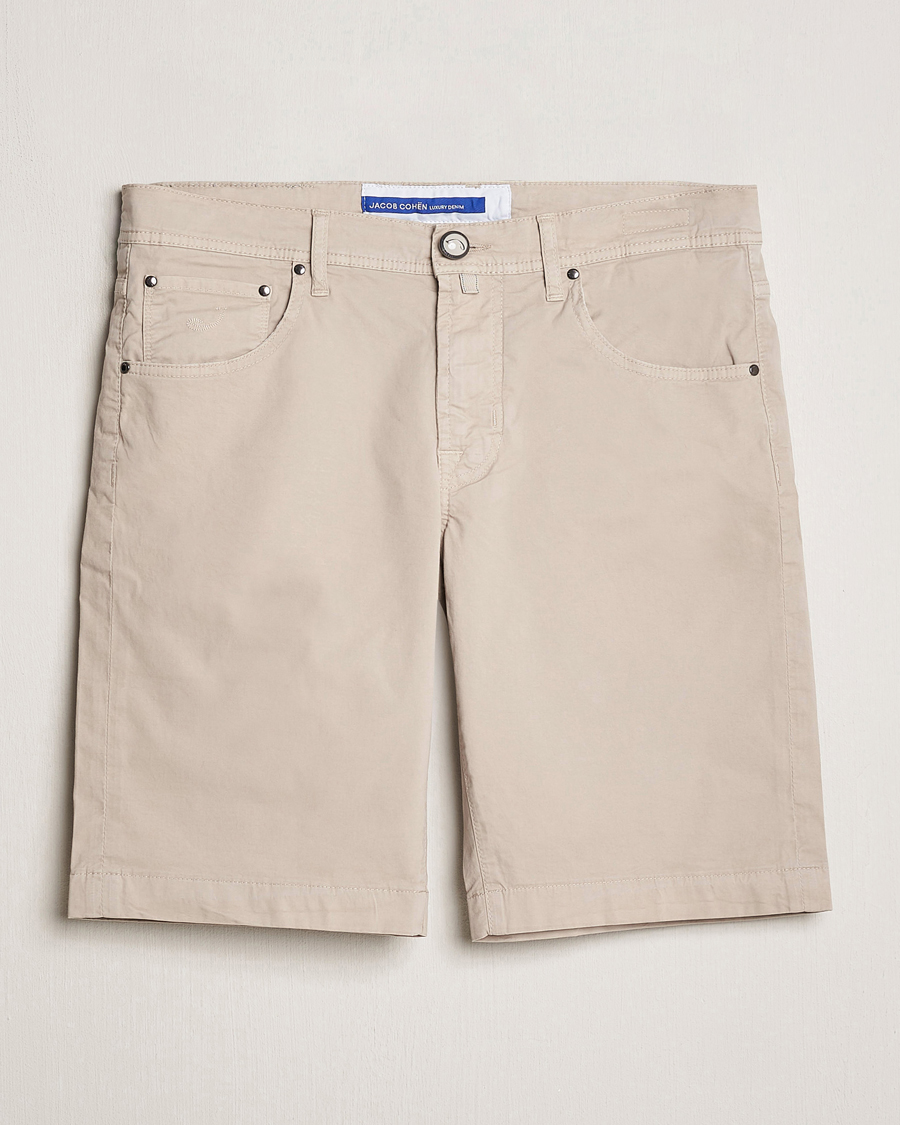 Heren | Korte broek | Jacob Cohën | Nicolas Cotton Gabardine Shorts Beige