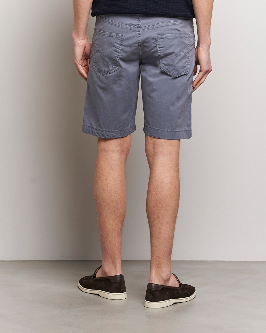 Heren | Korte broek | Jacob Cohën | Nicolas Cotton Gabardine Shorts Blue Grey