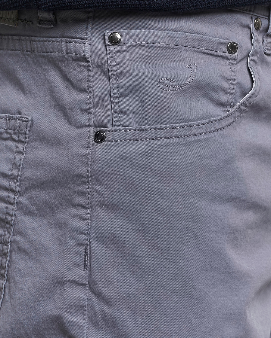 Heren | Korte broek | Jacob Cohën | Nicolas Cotton Gabardine Shorts Blue Grey