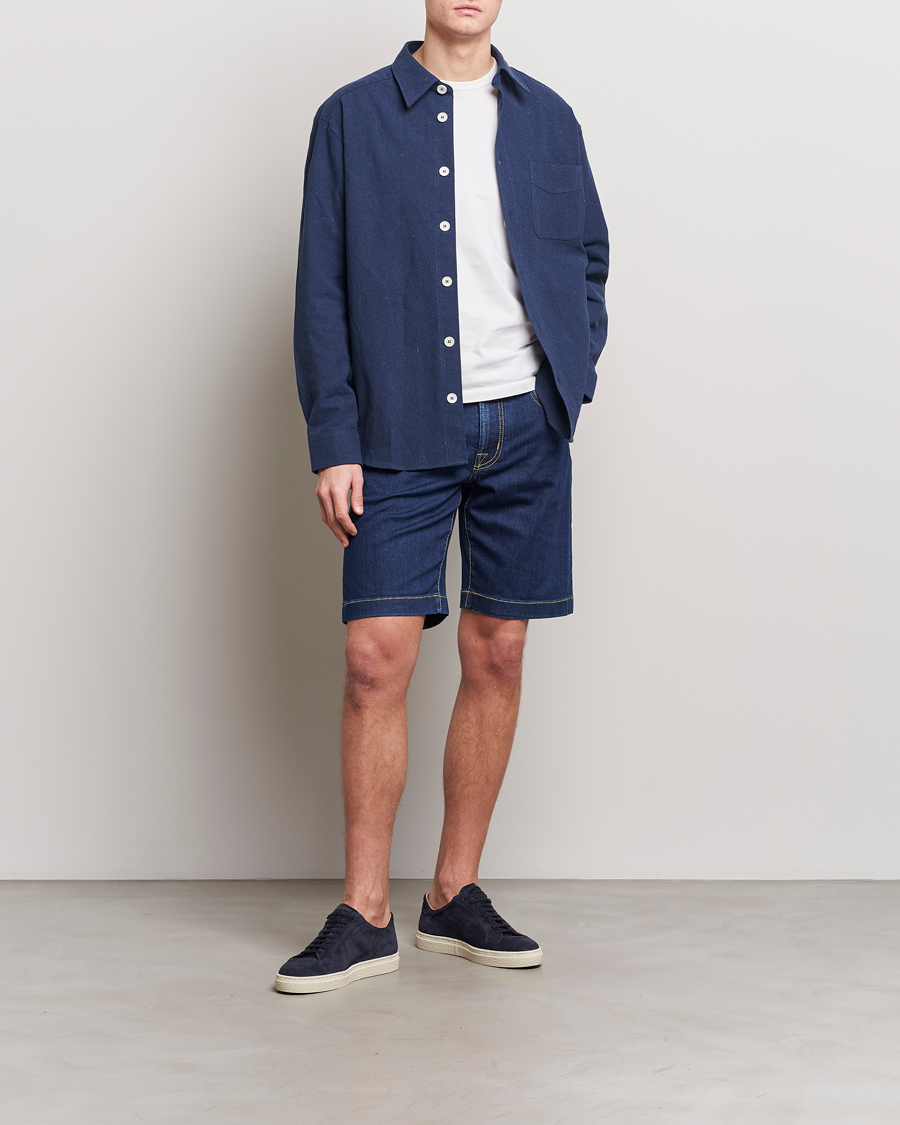Heren | Korte broek | Jacob Cohën | Nicolas Stretch Denim Shorts Dark Blue