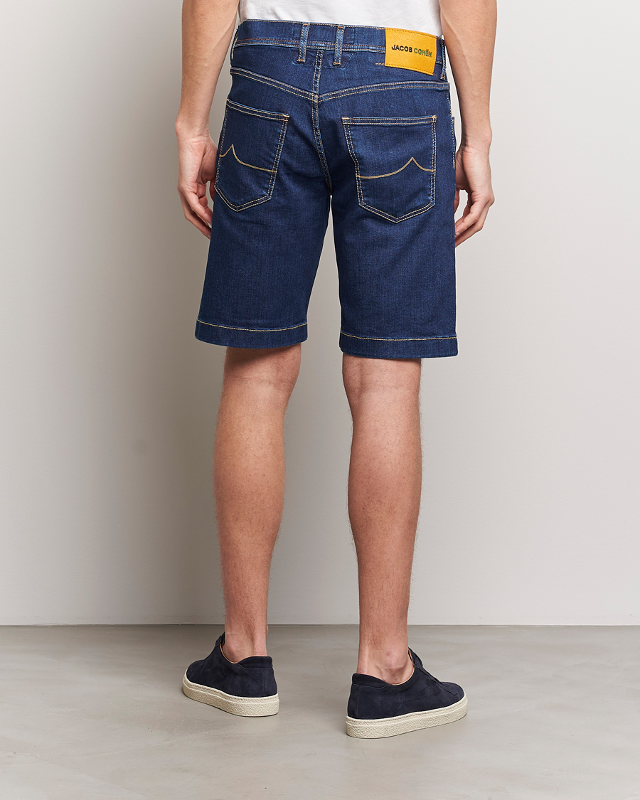 Heren | Korte broek | Jacob Cohën | Nicolas Stretch Denim Shorts Dark Blue