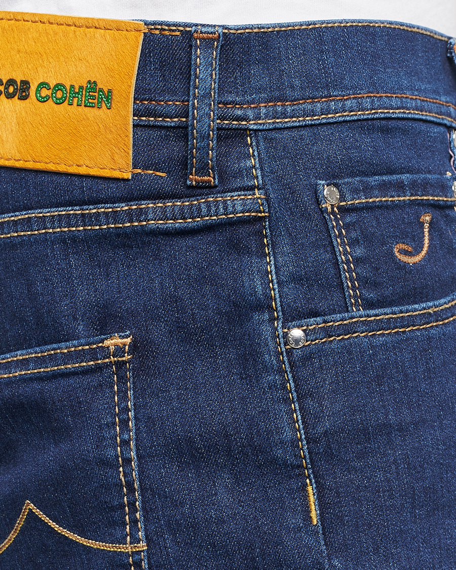 Heren | Korte broek | Jacob Cohën | Nicolas Stretch Denim Shorts Dark Blue
