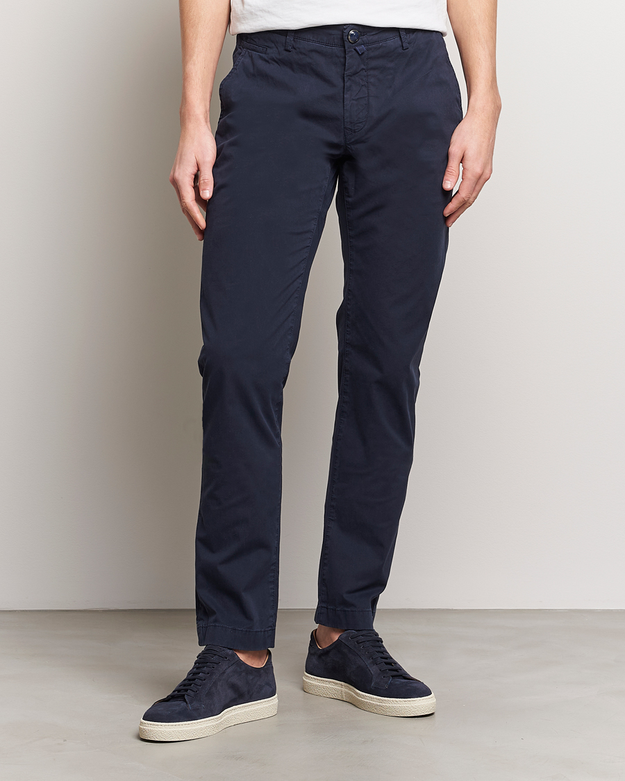 Heren | Chino's | Jacob Cohën | Bobby Cotton Gabardine Chinos Navy