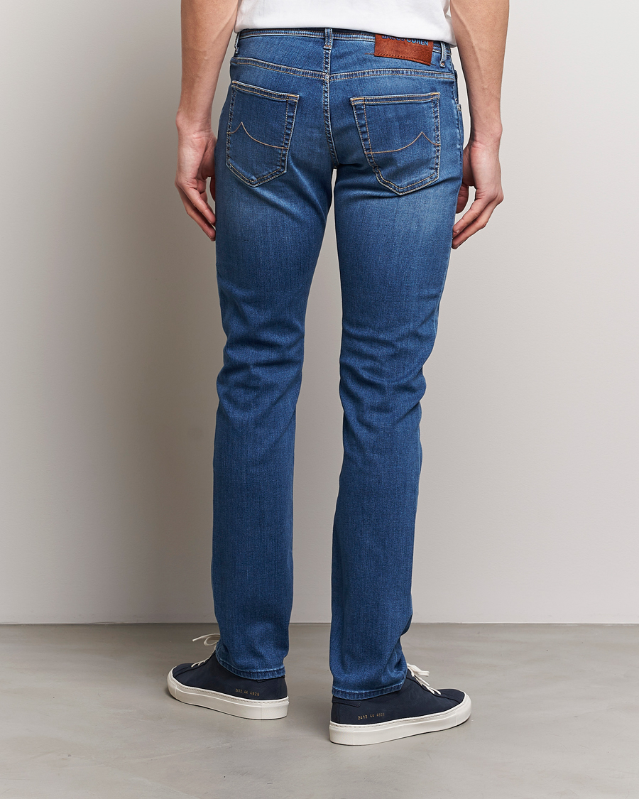 Heren | Jeans | Jacob Cohën | Nick Slim Fit Stretch Jeans Mid Blue