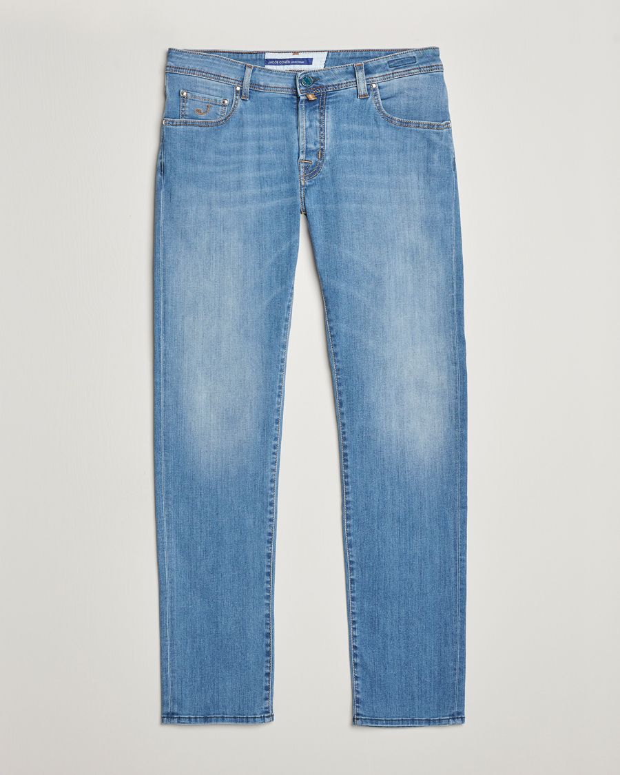 Heren | Jeans | Jacob Cohën | Nick Slim Fit Stretch Jeans Light Blue