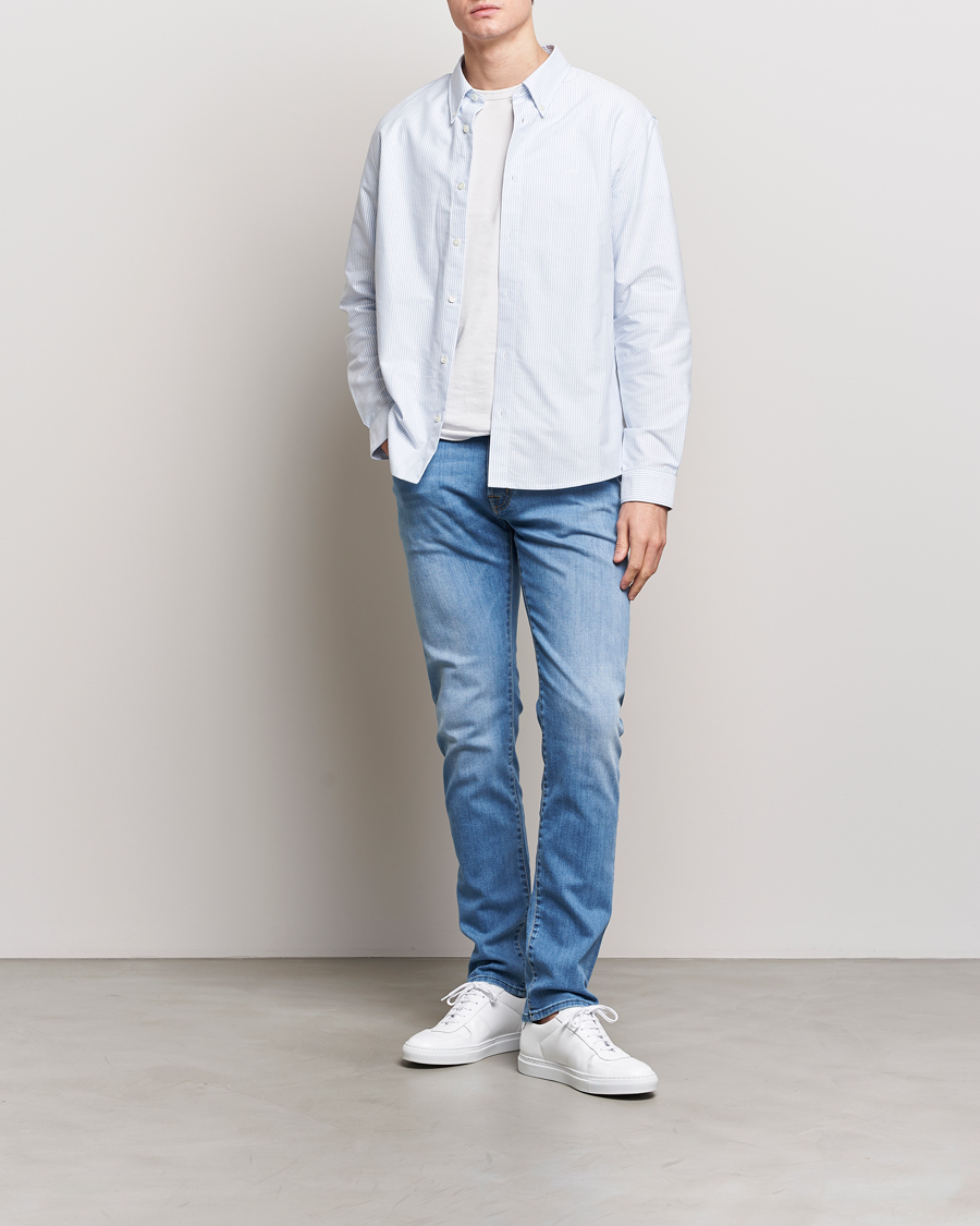 Heren | Jeans | Jacob Cohën | Nick Slim Fit Stretch Jeans Light Blue