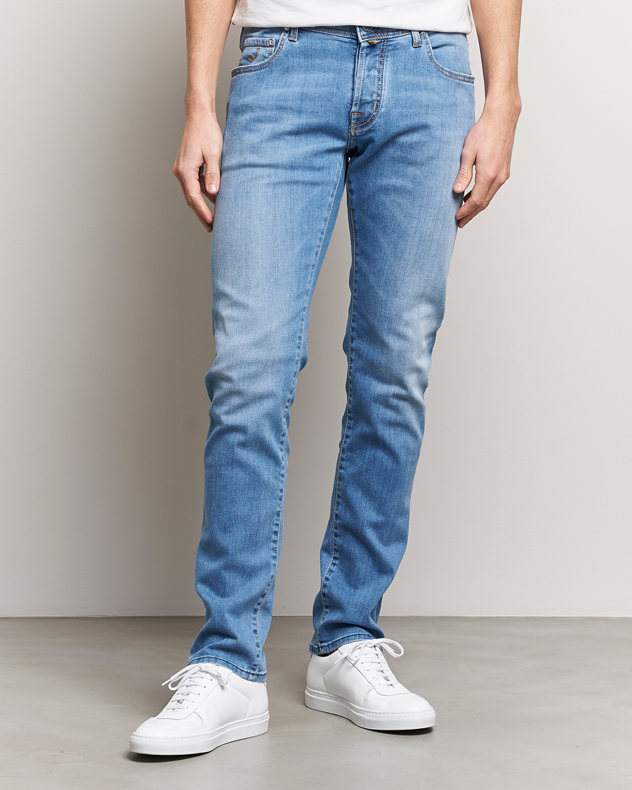 Heren | Slim fit | Jacob Cohën | Nick Slim Fit Stretch Jeans Light Blue