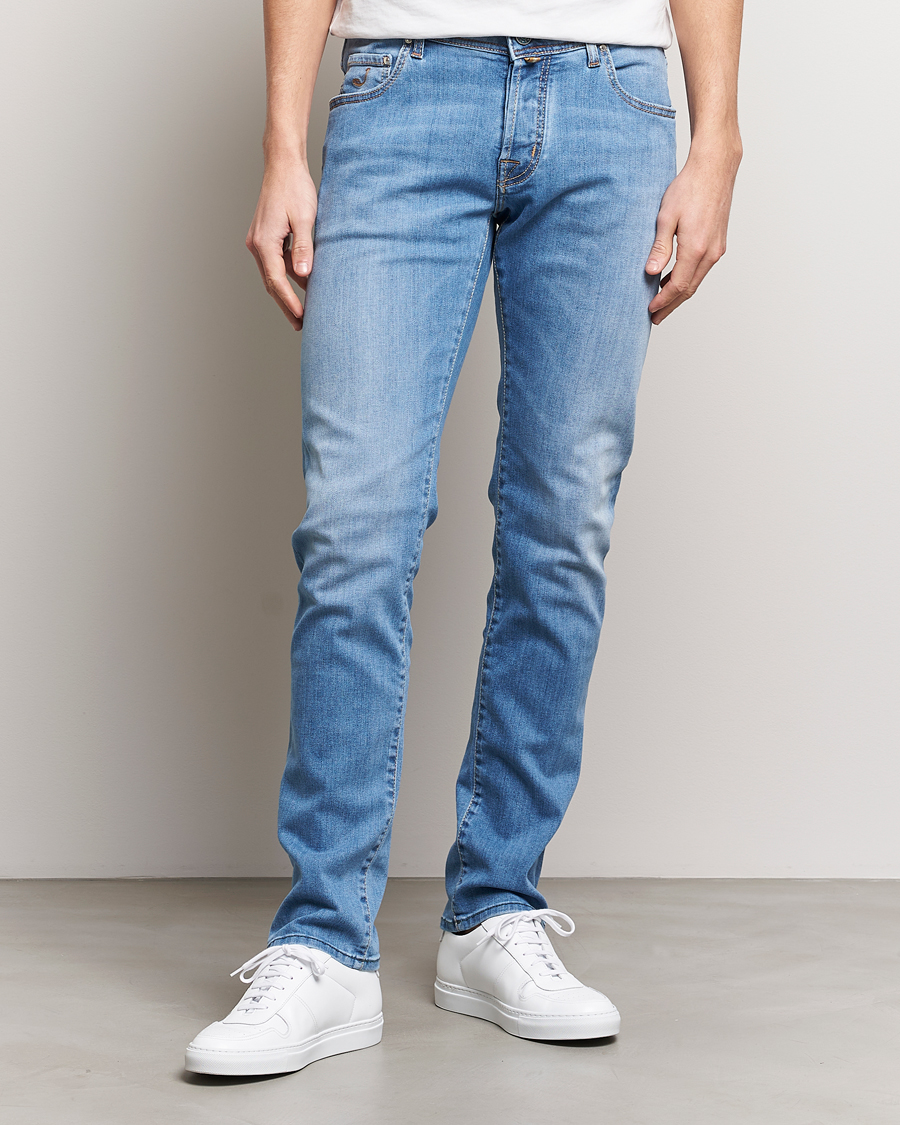 Heren | Jacob Cohën | Jacob Cohën | Nick Slim Fit Stretch Jeans Light Blue