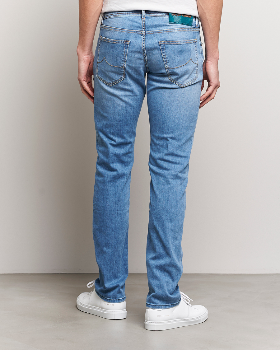 Heren | Jeans | Jacob Cohën | Nick Slim Fit Stretch Jeans Light Blue