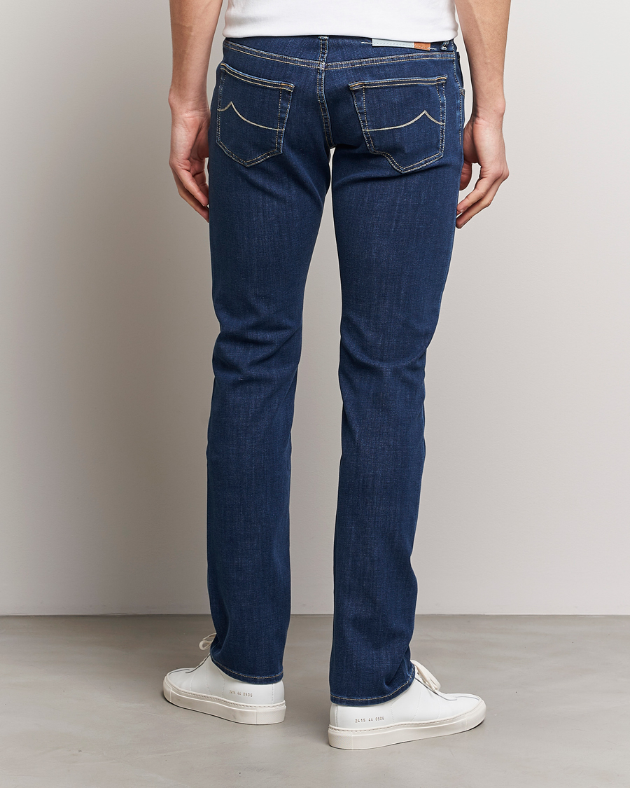 Heren | Jeans | Jacob Cohën | Nick Slim Fit Dual Stretch Jeans Dark Blue