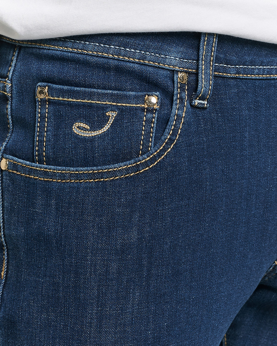 Heren | Jeans | Jacob Cohën | Nick Slim Fit Dual Stretch Jeans Dark Blue