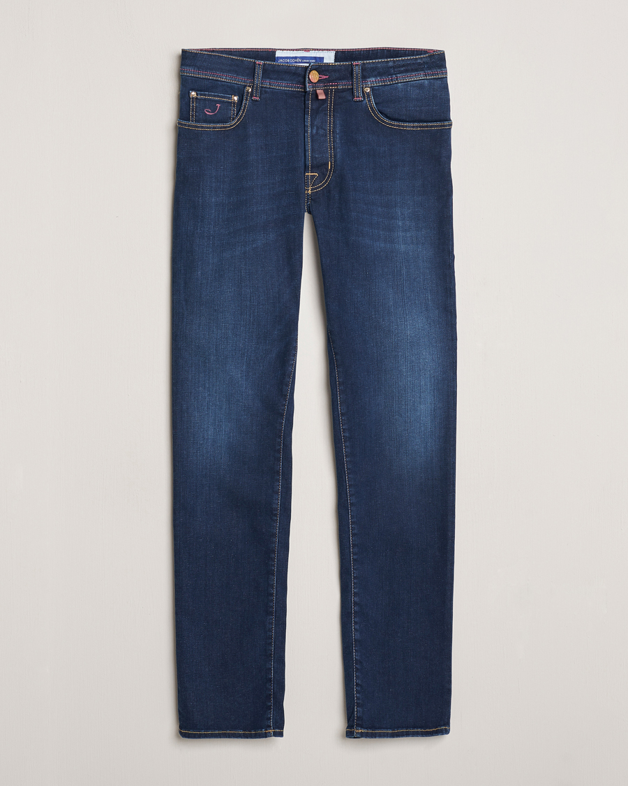 Heren | Jeans | Jacob Cohën | Bard Slim Fit Stretch Jeans Dark Blue